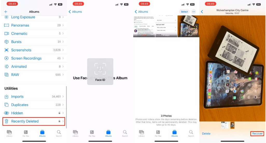 酉阳苹果14维修分享 iPhone14 上恢复已删除的照片 