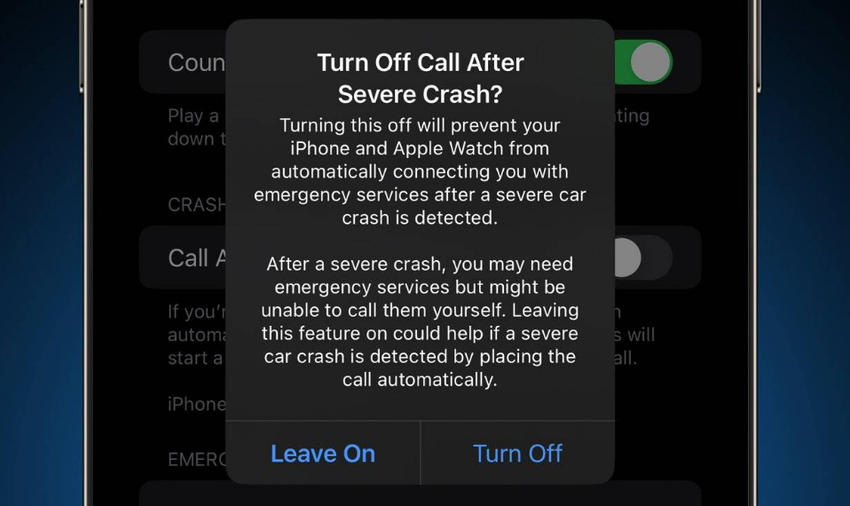 酉阳苹果14维修分享 iPhone 14 和 Apple Watch 上关闭崩溃检测 