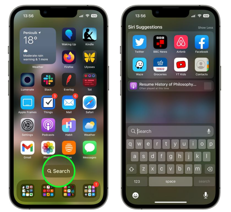 酉阳苹果手机维修分享升级到 iOS 16 后，如何删除主屏幕上的搜索按钮 